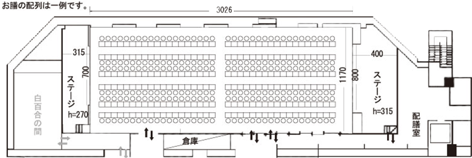 宴会場「大鳳」 レイアウト図